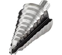 wolfcraft HSS Step Drill Bit, Ø 8-35 mm, Round Shank I 2585000 I For step drilling and deburring of metal and plastic