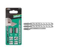 wolfcraft Jigsaw Blade Project Set for Drywall, 3 Pcs. - for Straight and Curved cuts in Gypsum plasterboard - 2344000