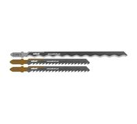 wolfcraft Jigsaw Blade Project Set for Insulation, 3 Pcs. - for Fast cuts - Ideal for XPS Insulating Material, Wood-Fibre Insulating Boards and roof battens - 2346000