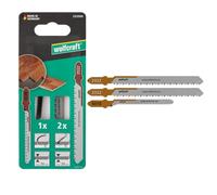 wolfcraft Jigsaw Blades "Parquet", 3-Piece - Project Set for Clean Straight and Curve Cuts through Parquet - Mirror Cut for Tear-Free Cutting Edges - Made in Germany - 2332000