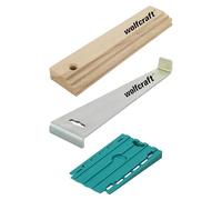 wolfcraft Laminate Flooring Installation Kit - Tapping Block & Pull Bar | Complete set with 30 universal wedges for parquet and design flooring, includes felt pads to protect surfaces. 6975000