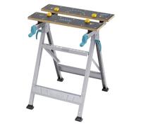 wolfcraft MASTER 200 Foldable Clamping Workbench - Portable Vice Table | Quick-fold system with 180 kg load capacity, split MDF jaws, and integrated tool rack for workshops, 6177000
