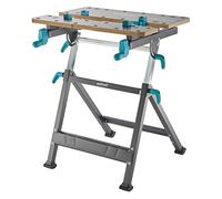wolfcraft MASTER 650 ERGO Height-Adjustable Clamping and Working Table | Folding Workbench, 120 kg Load, 65° Swivel Tabletop, Portable and Ergonomic Steel Frame Design, 6870000