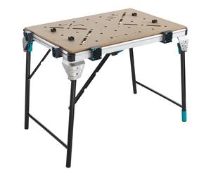 wolfcraft MASTER work 1600 Mobile Workbench - Folding MDF Work Table | Stationary equipment support with 1035 x 695 mm surface and 120 kg load capacity. Free-standing storage. 6909000