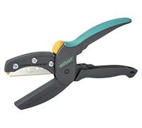 wolfcraft megaCut S Utility Knife - Compact Multi-Material Plastic Cutter | Heavy-duty cutter with 61 mm stainless steel blade and safety cover for hoses, belts, and cables. Includes 1 spare. 4301000