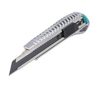 wolfcraft Metal Snap-Off Blade Knife 18 mm with Black “Profi-Sharp” Blade I 4306000 I for Precision Cutting of Solid Materials