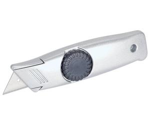 wolfcraft Multi-Purpose Fixed-Blade Knife with Trapezium Blade I 4155000 I Sturdy Fixed-Blade Knife