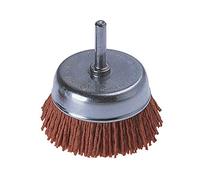 wolfcraft Nylon Wire Cup Brush, aggressive, Ø 65 mm, Hexagon Shank I 1506000