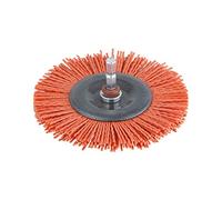 wolfcraft nylon wire wheel brush - 1502000 - aggressive - cleaning derusting polishing - many times the service life of wire brushes - for drills