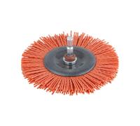 wolfcraft nylon wire wheel brush - 1502000 - aggressive - cleaning derusting polishing - many times the service life of wire brushes - for drills