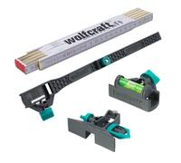wolfcraft Pimp My Rule Set, 4 Pcs. - 8623000 - Converts the folding rule into a spirit level or marking gauge and enables internal measurements