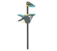 wolfcraft PRO L One-Hand Bar Clamp, 450 mm Clamping Width & 120 kg Force | Quick-release wood clamp with 100 mm jaw clearance, hardened steel rail and easy spreader function. 3032000