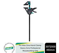Wolfcraft Pro Max One-Hand Clamp 450mm, Heavy Duty Professional Woodworking Grip