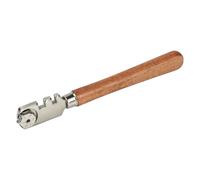 wolfcraft Professional Glass and Tile Cutter - 3-8 mm Ceramic Tool | Heavy-duty tungsten carbide wheel for precision glass cutting, includes 6 replacement discs and wood handle. 4109000