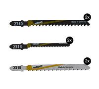 Wolfcraft Professional Jigsaw Blade Long-Lasting Quality Set For Woodworking,6Ps