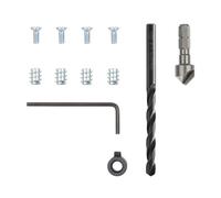 wolfcraft Repair Set for Cup Hinge - Cabinet Side, 11 Pcs. I 4657000 I for Repairing Two Torn-Out Hinges on The Cabinet Body