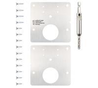 wolfcraft Repair Set for Cup Hinge, 17 Pcs, for Torn-Out Cabinet Doors | Reinforcement mounting plates and self-centering hinge drill bit for door-side repair of two hinges. 4658000