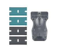 wolfcraft Scraper with Plastic Blades - 4287000 - for Cleaning Sensitive Surfaces - Including 4 Blades