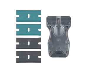 wolfcraft Scraper with Plastic Blades - 4287000 - for Cleaning Sensitive Surfaces - Including 4 Blades