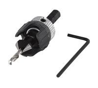 wolfcraft Screw Starter with Countersink and Depth Stop for Wood, Ø 4-5 mm | Adjustable depth stop for uniform countersinks up to Ø 12 mm, featuring 3 cutting edges for clean results. 2544000