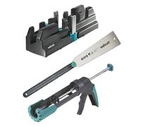 wolfcraft Skirting Board Kit - Bevel & Mitre Box, Japanese Saw & MG 200 Gun