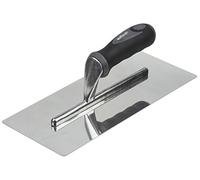 wolfcraft Smoothing Trowel, 130 mm Stainless Steel Finishing Plasterer Tool | Professional 300x130mm rust-proof blade with ergonomic 2-component handle and long ridge for stability. 4043000