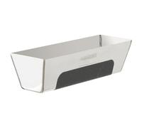 wolfcraft Stainless Steel Mud Pan, 2,000 ml Tray for Jointing Compound | Large 315 mm plastering tray for drywall and levelling compound with ergonomic non-slip rubber grip. 4059000