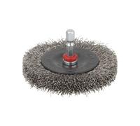 wolfcraft Stainless Steel Wire Wheel Brush, Ø 75 mm I 2711000 - for preparing soldering and welding jobs - for de-rusting and cleaning