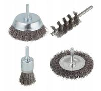 Wolfcraft 2133000 Wire Brush Set for Drills 4-pieces