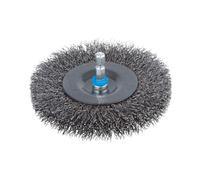wolfcraft Steel Wire Wheel Brush, Ø 100 mm, Hexagon Shank I 2103000