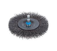 wolfcraft Steel Wire Wheel Brush ø100mm, Hexagonal Shaft - Drills | Ideal for derusting and cleaning metal, sheet metal, wood, and stone. Versatile 10mm width design. 2102000