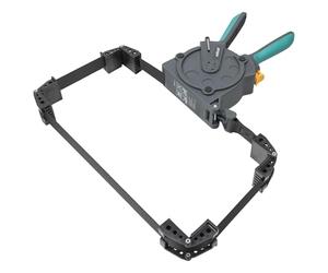 wolfcraft Strap Clamp - Ratchet Frame Clamp for Frames and Woodworking | One-hand operation with self-retracting belt and 4 elastic jaws for securing rectangular workpieces. 3681000