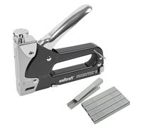 wolfcraft Tacocraft 7 Hand Stapler Set with 1000 Type 053 Staples | Durable metal staple gun for DIY and household tasks, includes 8 mm staples and hinged pusher, 7089000