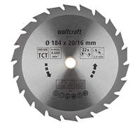 wolfcraft TC Circular Hand Saw Blade, Green Series I 6373000 I Fast, Medium-coarse cuts