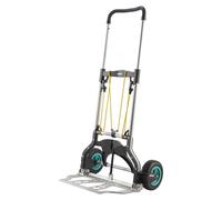 wolfcraft TS 850 Offroad Transport System - Robust Folding Hand Truck with 100kg Load Capacity, Telescopic Handle, Heavy Duty All-Terrain Cart for Outdoor Gardens and Construction Use