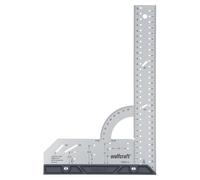 wolfcraft Universal Angle & Try Square for Measuring, Marking & Cutting | Flat square with angle scale, parallel marker, stencil and drill guide. High-quality metal design. 5205000