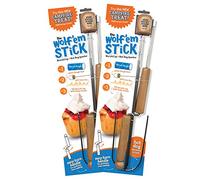 Wolf'em 2-in-1 Roasting Stick for Marshmallow and Campfire Pie with Easy Spin Handles (Set of 2)
