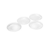 WOLFF - Set of 4 Pearl Beaded Crystal Dessert Plates, Clear Glass 8 Inch Salad Appetizer Starter Plates, Luxury Dinnerware Kitchen Accessories- Clear 8"