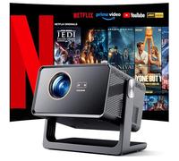WOLFANG 23000 Lumens 4K Smart Portable Projector【Netflix Official & Auto Focus/Keystone】, 5G WiFi 6 Bluetooth 5.2, 180° Rotatable 300'' Screen Home Cinema Projector for iOS/Android/Outdoor