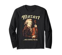Wolfgang Amadeus Mozart Album Logo, Classical Music Composer Long Sleeve T-Shirt