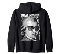 Wolfgang Amadeus Mozart Funny Composer Retro Pop Art Music Zip Hoodie
