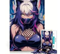 Wolfgirl City Ninja Jigsaw 1000 Pieces for Teenagers Memory Train Fun Clean Seamless Connection Relaxing Indoor Group Activity (50x75cm)