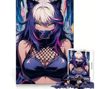 Wolfgirl City Ninja Jigsaw Puzzle for Adults 1000 Pieces Creative Think Stress Relief Fun Exact Edges Thoughtful Xmas (50x75cm)