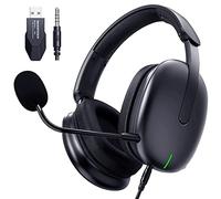 WolfLawS TA82 Wireless Gaming Headset with Detachable Noise Canceling Microphone for PS5 PS4 PC, 2.4GHz USB Gamer Headphones with 7.1 Surround Sound, Memory Foam Ear Pads