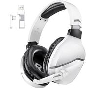WolfLawS Wireless Gaming Headset with Noise Canceling Microphone for PS5, PC, PS4, 2.4GHz/Bluetooth Gaming Headphones with USB and Type-c Connector, 48h Battery Life, Wired Mode for Controller