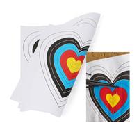 Wolfman 10/20PCS Archery Target Paper - 40cm Heart Shape Durable Design, Ideal for Bow Arrow Shooting Practice and Archery Training (10)