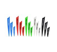 wolfman 100 Pack Arrow Vanes Rubber Feather 2/3/4 inch Shield Teardrop Arrow Feather Plastic Arrow Vane for DIY Hunting Archery (2 inch, shield black)