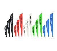 wolfman 100 Pack Arrow Vanes Rubber Feather 2/3/4 inch Shield Teardrop Arrow Feather Plastic Arrow Vane for DIY Hunting Archery (2 inch, water drop green)