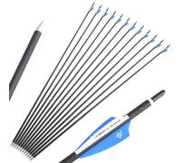 wolfman 12pcs Carbon Arrows, 31 Inch 1000 Spine Target Practice & Hunting Arrows for Compound/Recurve Bows - Adult Archery