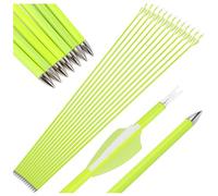 wolfman 12pcs Carbon Arrows for Archery - 30" Length 1500 Spine with 1.75" Rubber Feather, Hunting & Target Practice Arrows Fit Compound/Recurve/Traditional Bows